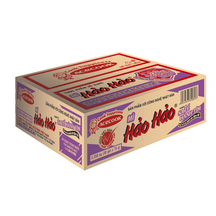 Thùng 30 gói mì Hảo Hảo sa tế hành tím 75g