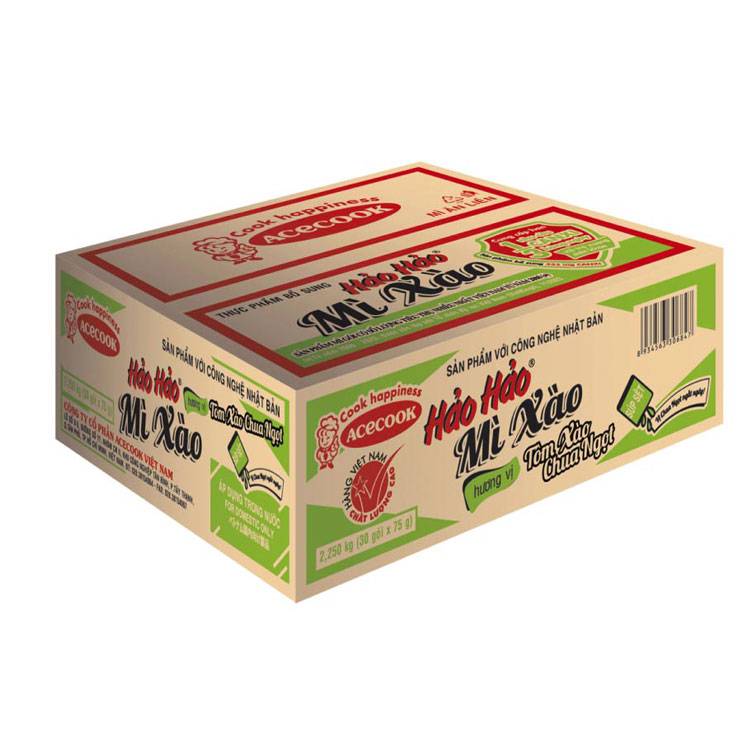 Thùng 30 gói mì xào Hảo Hảo tôm xào chua ngọt 75g