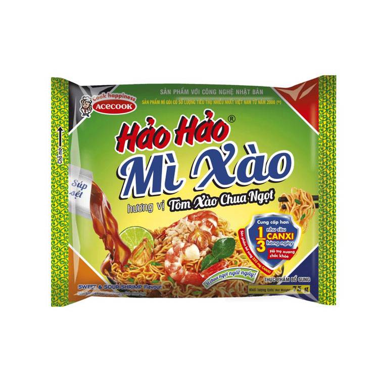 Thùng 30 gói mì xào Hảo Hảo tôm xào chua ngọt 75g