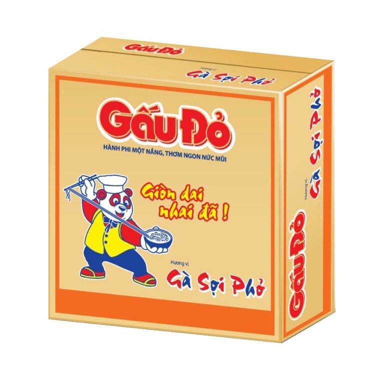 Thùng 30 gói mì gà sợi phở Gấu Đỏ 63g