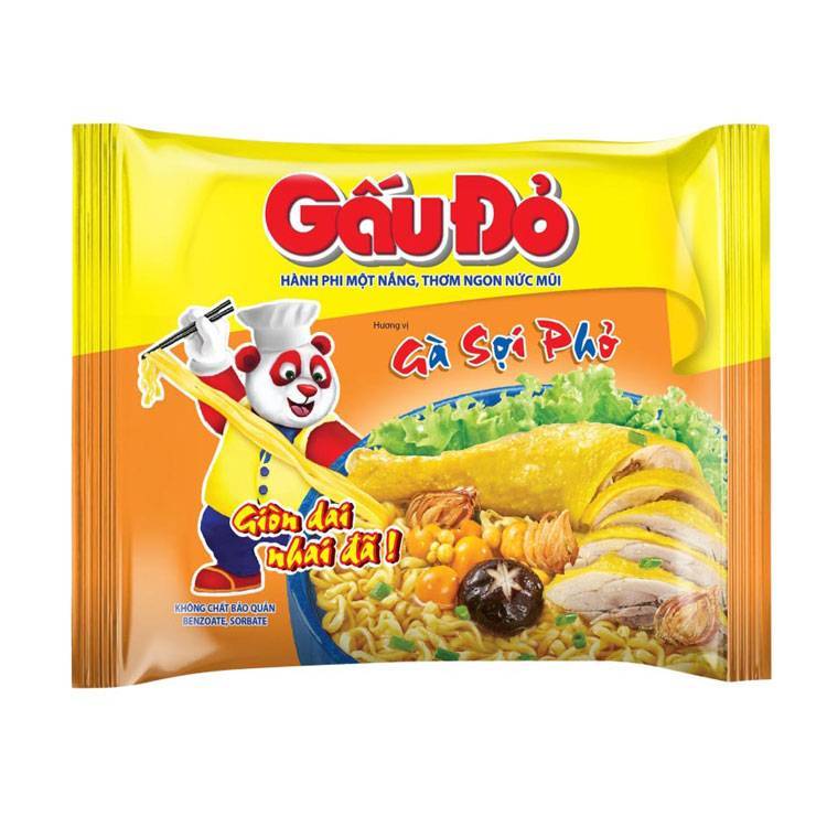 Thùng 30 gói mì gà sợi phở Gấu Đỏ 63g