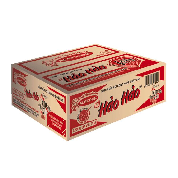 Thùng 30 gói mì Hảo Hảo hương vị lẩu kim chi Hàn Quốc 75g