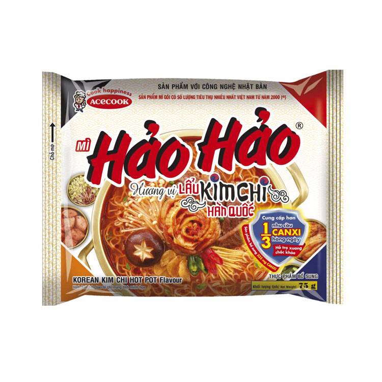Thùng 30 gói mì Hảo Hảo hương vị lẩu kim chi Hàn Quốc 75g