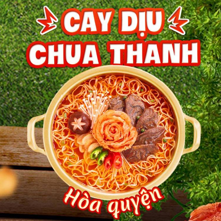 Thùng 30 gói mì Hảo Hảo hương vị lẩu kim chi Hàn Quốc 75g