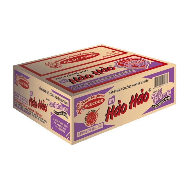 Thùng 30 gói mì Hảo Hảo sa tế hành tím 75g
