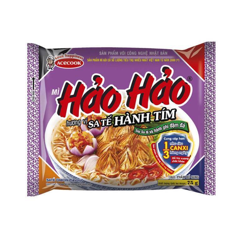 Thùng 30 gói mì Hảo Hảo sa tế hành tím 75g