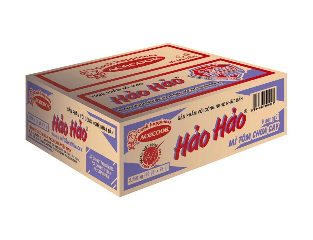 Thùng 30 gói mì Hảo Hảo tôm chua cay 75g