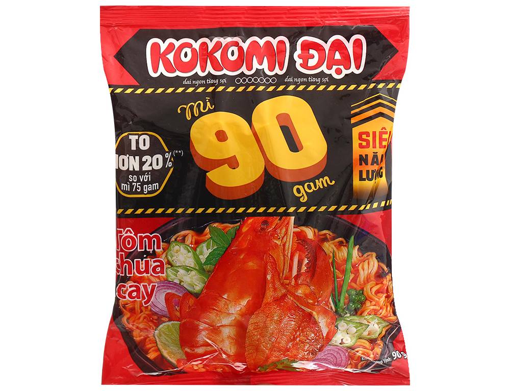 Thùng 30 gói mì Kokomi 90 tôm chua cay 90g