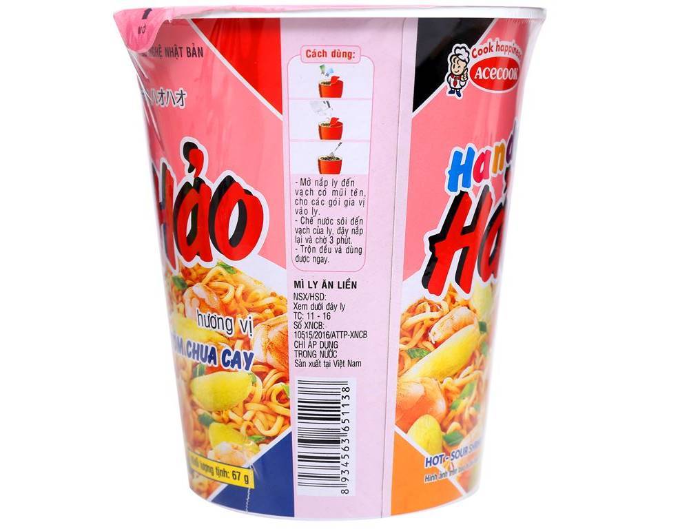 Thùng 24 ly mì Handy Hảo Hảo tôm chua cay 67g