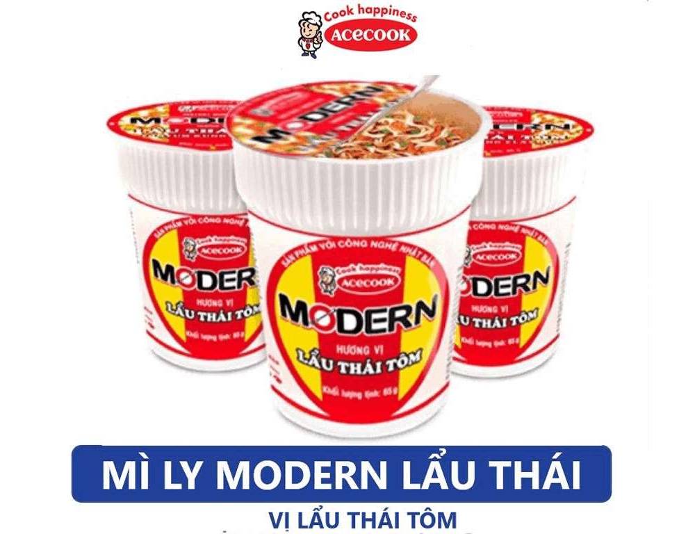Thùng 24 ly mì Modern lẩu Thái tôm 65g