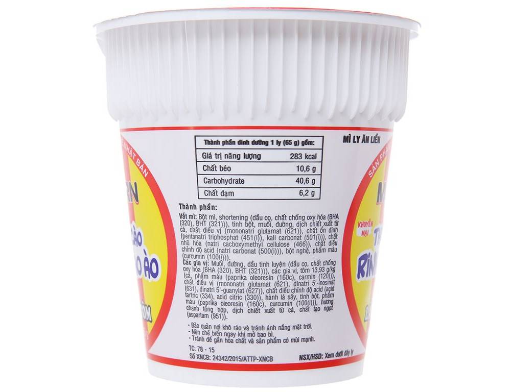 Thùng 24 ly mì Modern lẩu Thái tôm 65g