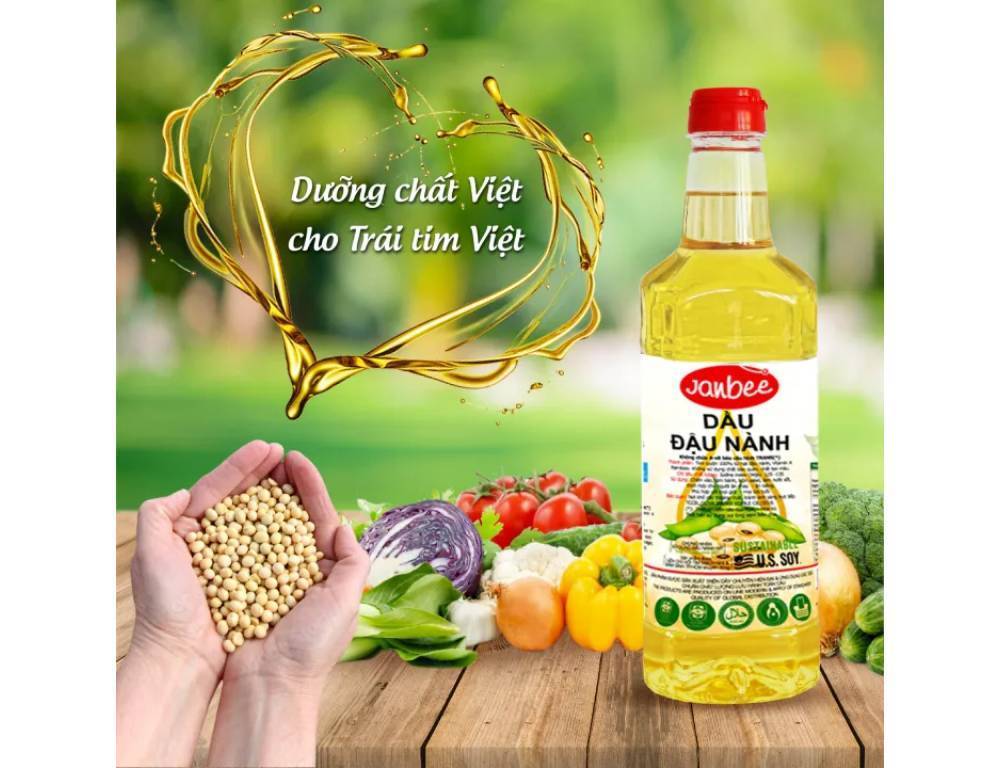 Dầu đậu nành tinh luyện Janbee can 2 lít