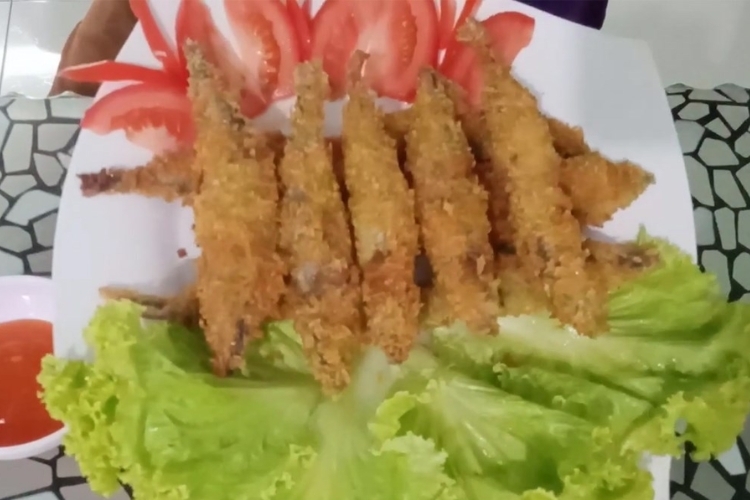 Thành phẩm cá trứng chiên xù